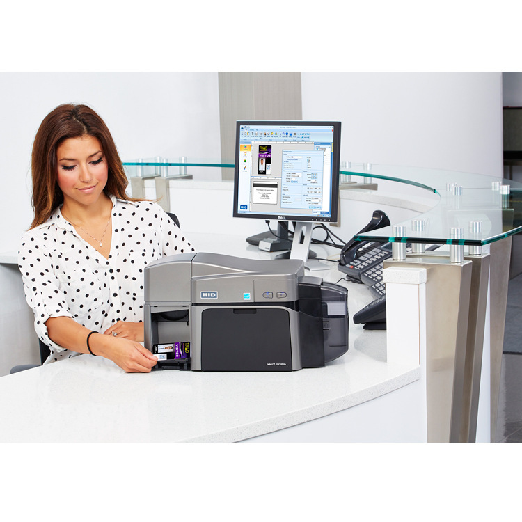 Hid Dtc1500 Card Printer Newly Released Custom Watermark Function Work Permit Driver's License Printing