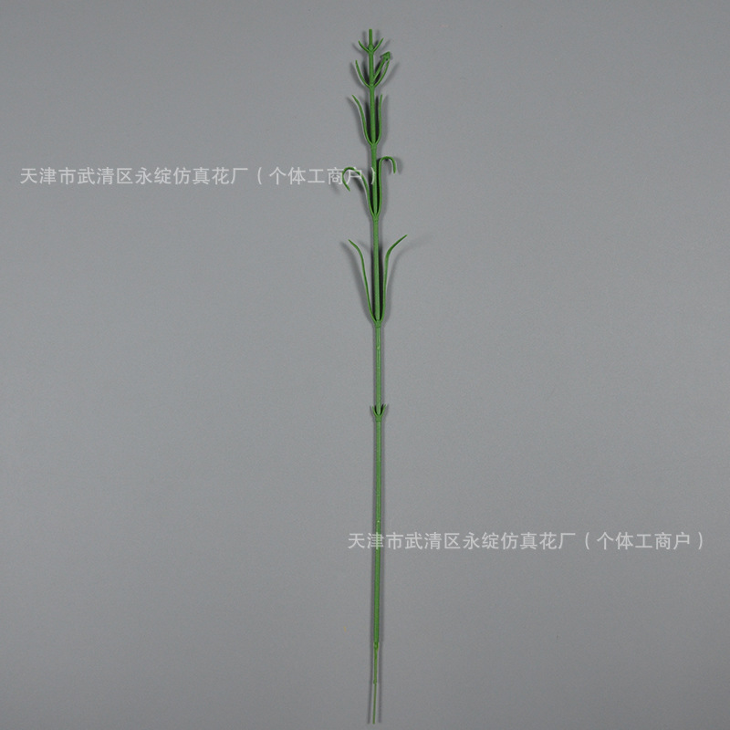 Simulated Rose Stems Wholesale Iron Wire Accessories with Leaves Rose Branches Flower Sticks Wedding Flower Arrangement Green Flower Stem Materials