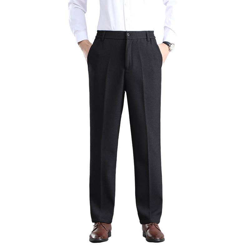 2025 Winter Gold Velvet Thin Velvet Men's Autumn and Winter Pants Straight-Leg Fleece-Lined Men's Loose Casual Pants Thickened and Warm