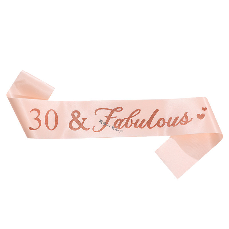 European and American Age Digital Birthday Ribbon Shoulder Strap 18 Fabulous Ceremonial Belt Belt 21 30 40 50 60 70