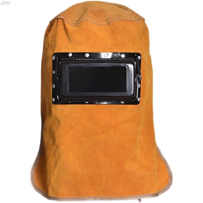 Автоматическая затемняющая маска из коровьей кожи, сварочная шляпа, мягкая кожаная маска для сварщиков, специальная защита от искр и брызг