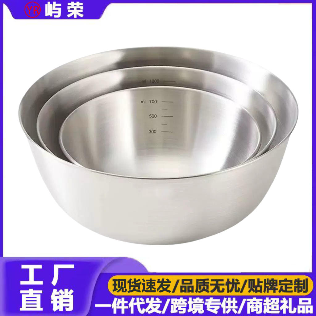 Утолщенная нержавеющая сталь салатная чаша, чаша для рамена, чаша для готовки, корейский стиль, многофункциональная