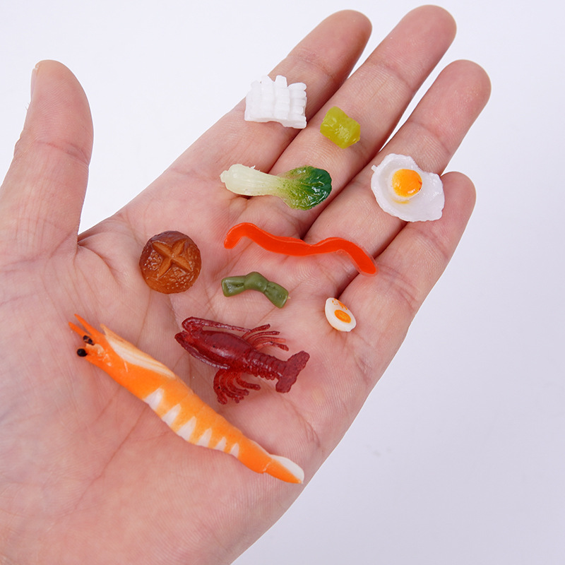 DIY do hand simulation food ingredients accessories miniature food play vegetables egg toy mini mushroom meatball shrimp