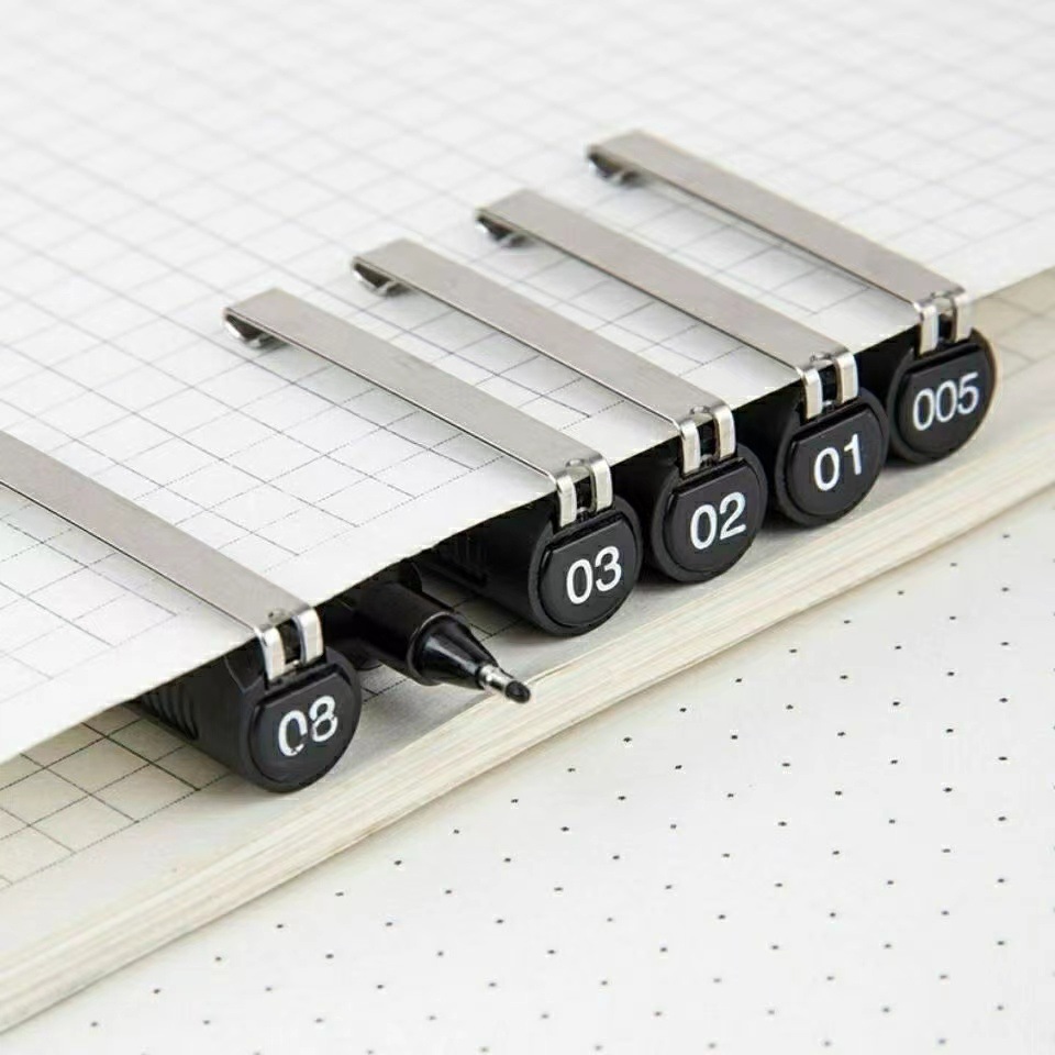 Japanese Mitsubishi UNI needle pen black art painting animation painting material set children's stroke waterproof Gouxie pen