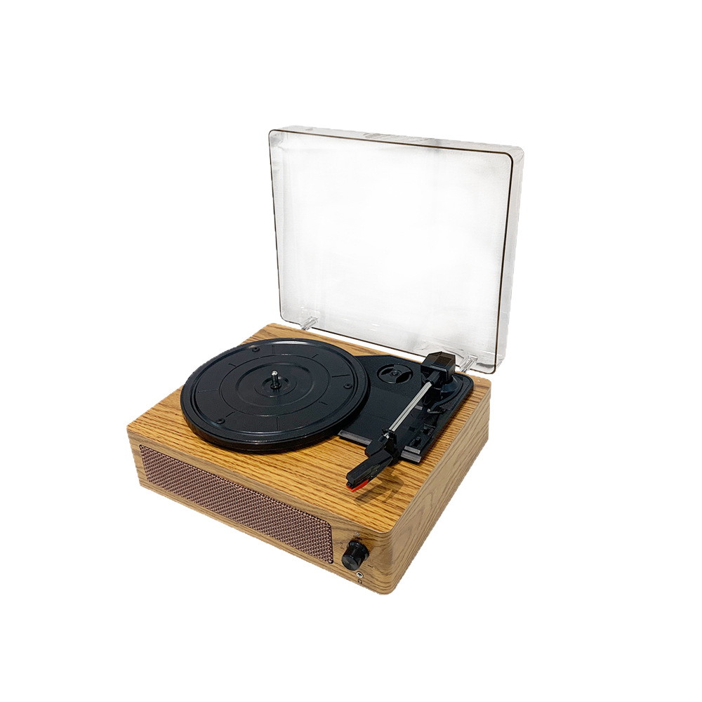 Wholesale Cross-Border Wooden Retro Gramophone European Light Luxury Old-Fashioned Record Player Bluetooth Audio with Cover Vinyl Record