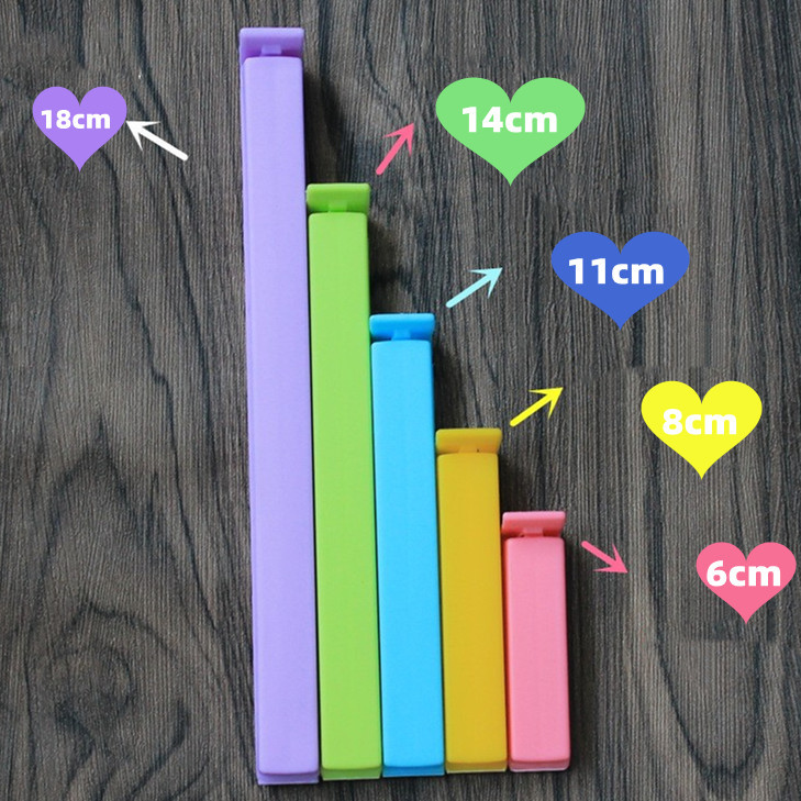 Многоразовая зажимная клипса для закусок, картофельных чипсов, с печатным логотипом, размеры 6/8/11/14/18 см