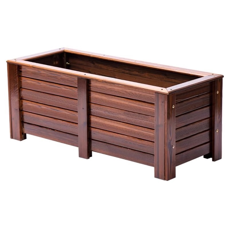 Outdoor Antiseptic Wood Flower Box Square Durable Courtyard Fruit Tree Planting Box Engineering Indoor and Outdoor Tree Planting Special Flower Box