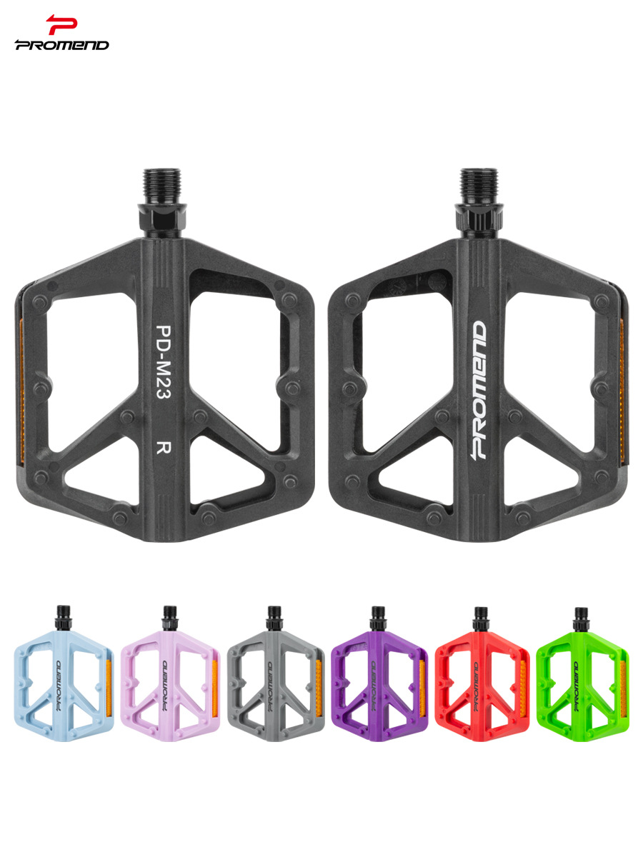 Promend Bicycle Pedals Multi-Color Nylon Pedals Double Du Reflectors Road Mountain Bike Cycling Pedals