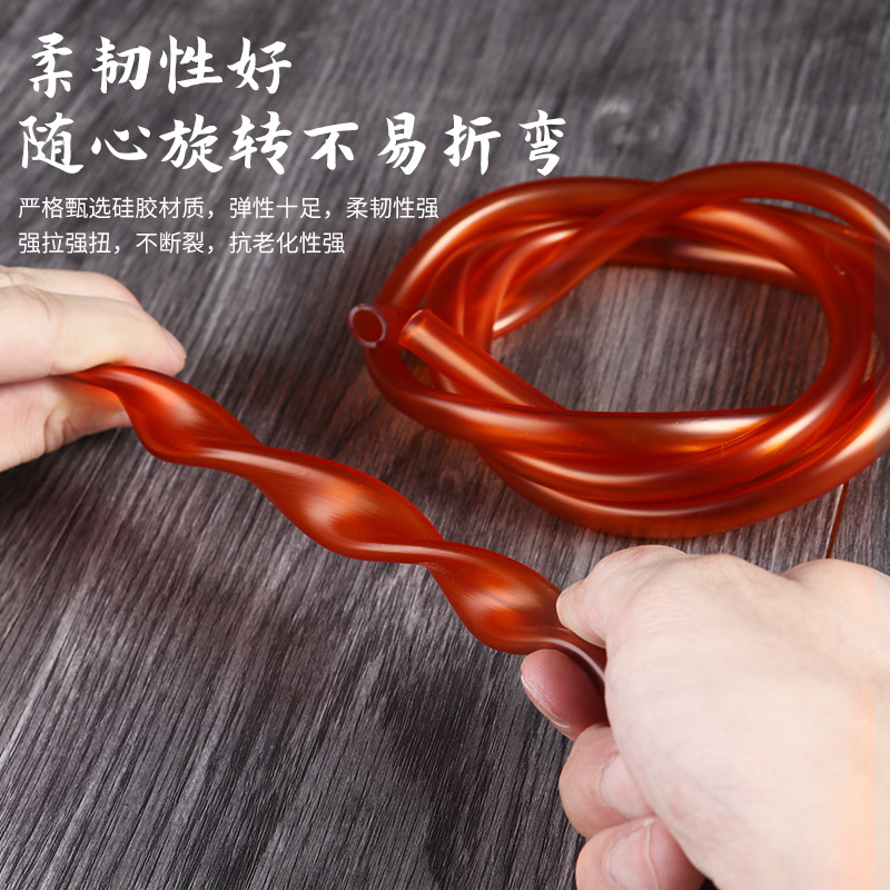 Tea Tray Drain Pipe Silicone Double Copper Head Tea Water Ball Water Ball Antifreeze Hose Tea Water Pipe Tea Set Accessories