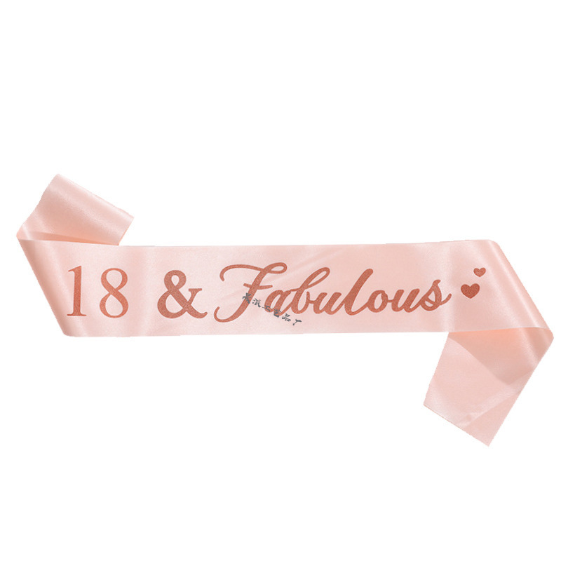 European and American Age Digital Birthday Ribbon Shoulder Strap 18 Fabulous Ceremonial Belt Belt 21 30 40 50 60 70