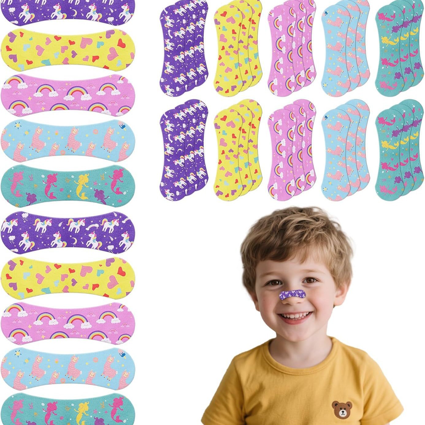 Cross-Border Small Size Kidsren's Cartoon Ventilation Nasal Patch Snoring Cartoon Nasal Strap Kidsren's Sleep Anti-Snoring Nasal Patch