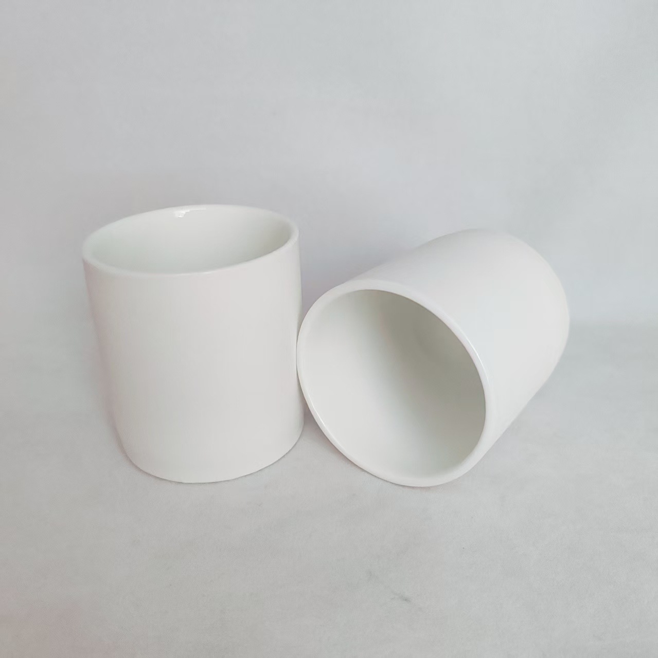 in stock white ceramic pudding cup frosted surface Japanese dessert pudding porcelain jar ceramic jar mousse cup sticker