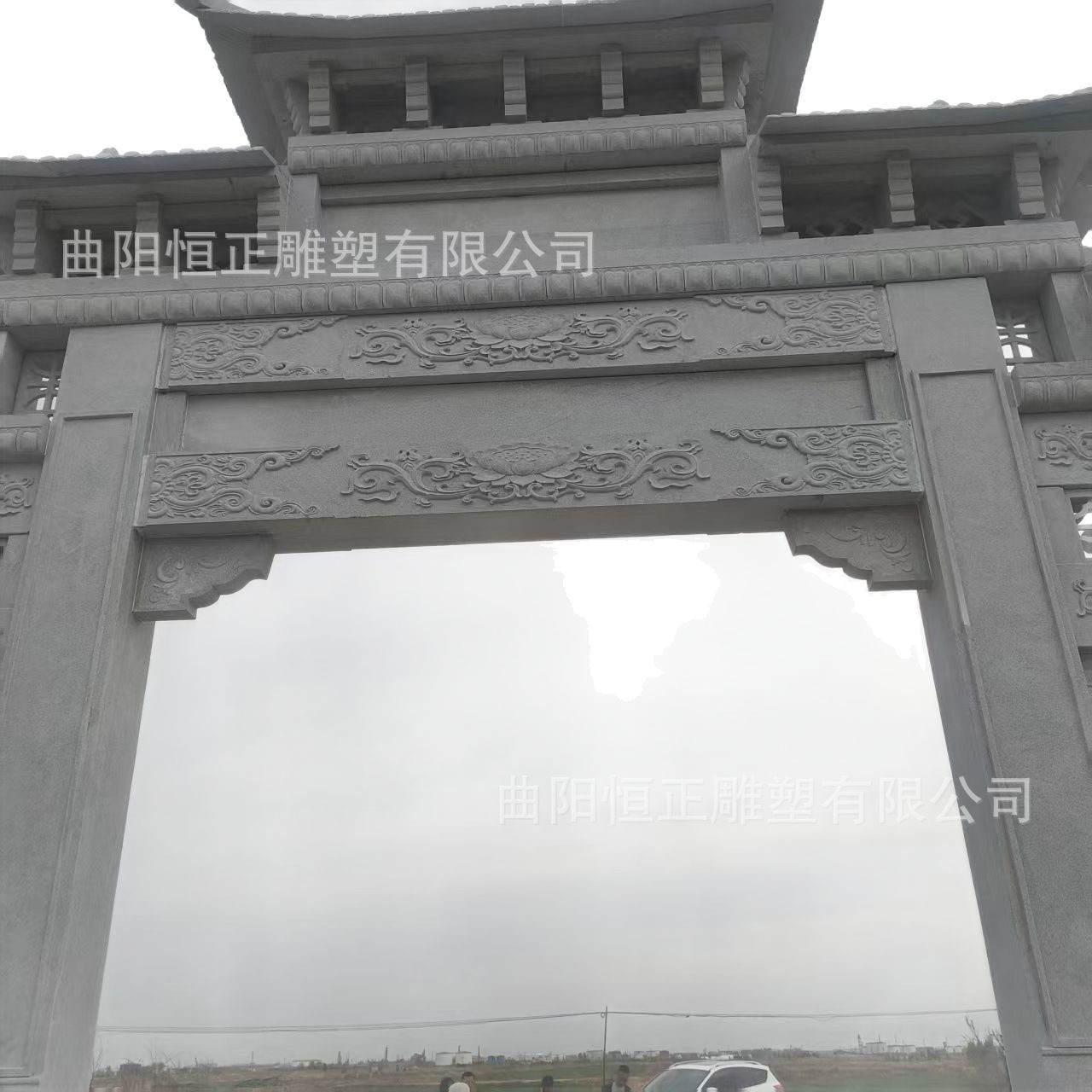 Stone Carved Archway, White Marble Household Gate, Granite Antique Building, Marble Village Entrance Handmade