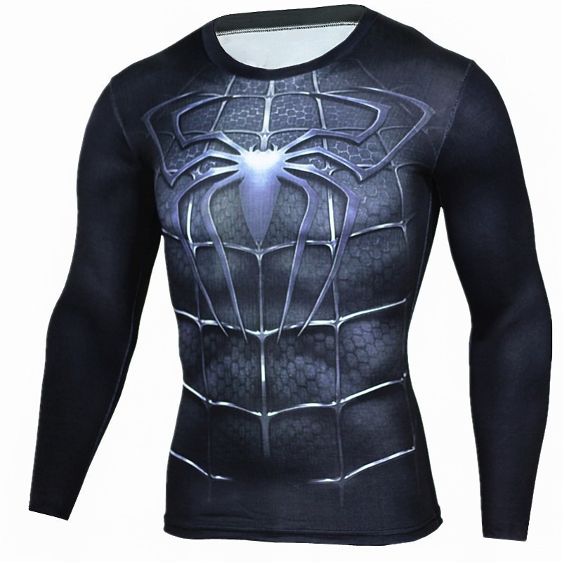 Marvel Superhero Series Digital Printed Men's T-Shirt Long Sleeve Top Easiest for Match Cross-Border New Hot Sale