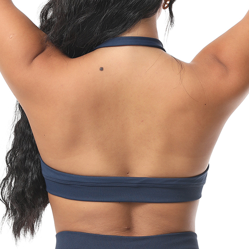 Dfyne Amazon Cross-Border Halter Neck Yoga Tank Top Pilates Training Fitness Bra Without Underwire Breathable