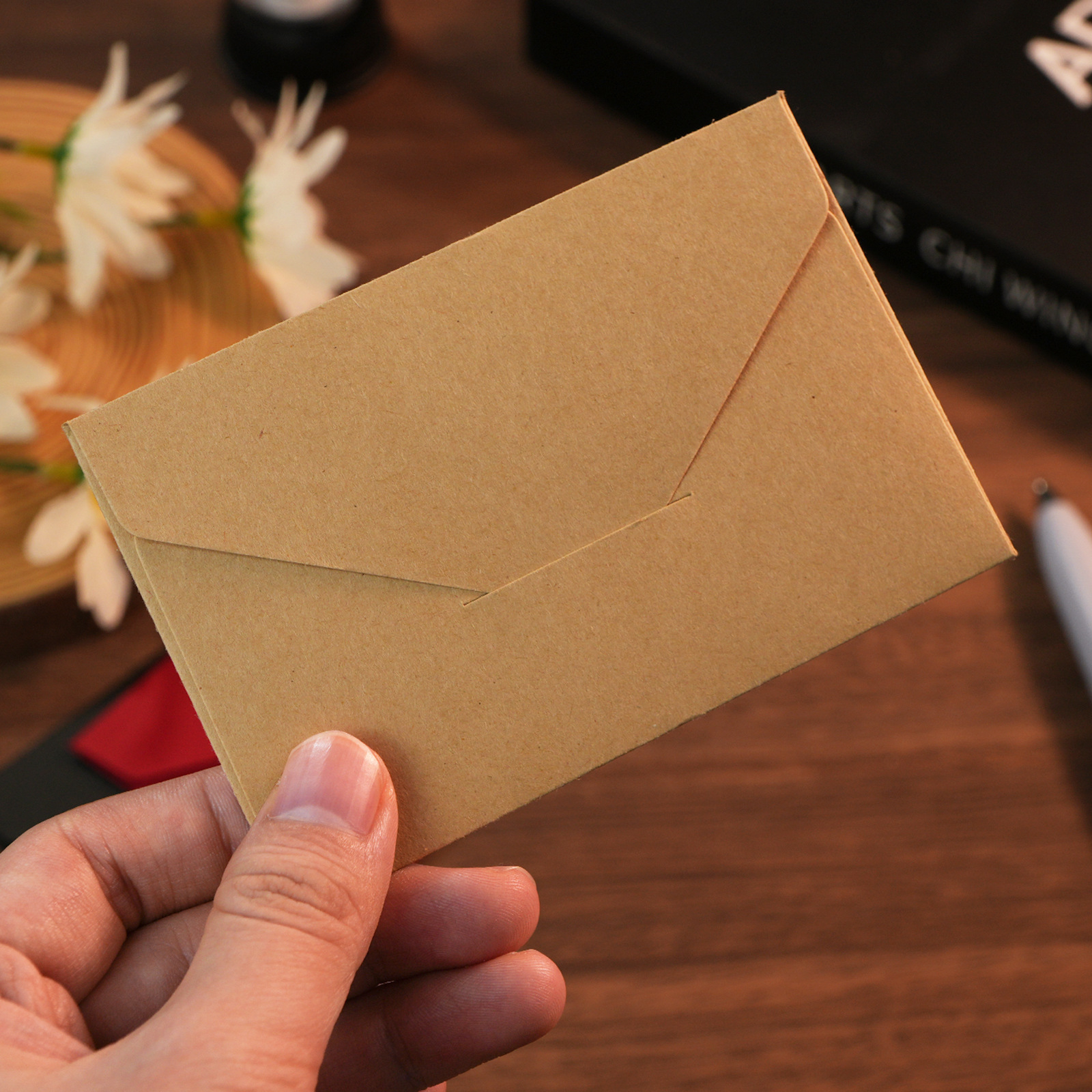 Brown Packing Paper 10.5*7 Membership Card Small Envelope Spot Wholesale Blank Simple Greeting Card Invitation Invitation Envelope Bag