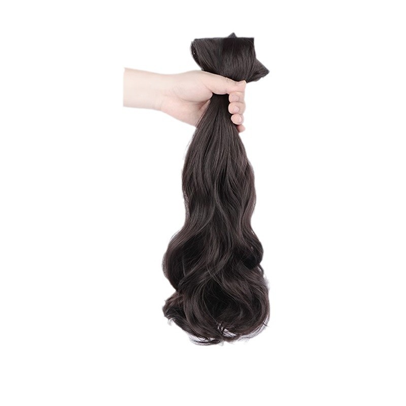 Wig Women's Three-Piece Long Hair Curly Hair Piece Fluffy Hair Volume Invisible Traceless Artificial Hair Large Wave Hair Extension Piece