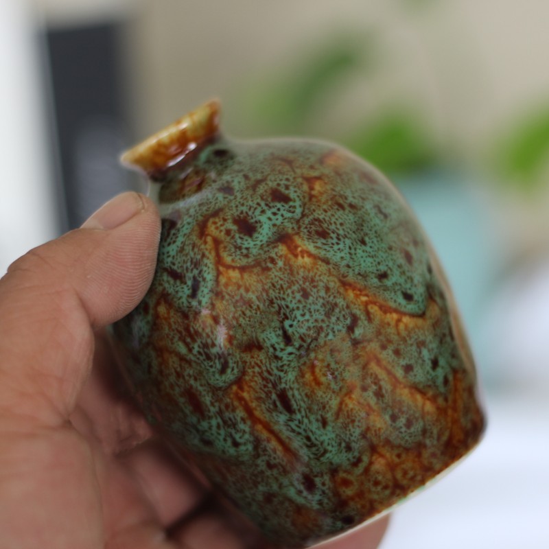 Amazon vintage ceramic vase pastoral four-piece flower decoration home decoration vase pastoral style flower holder