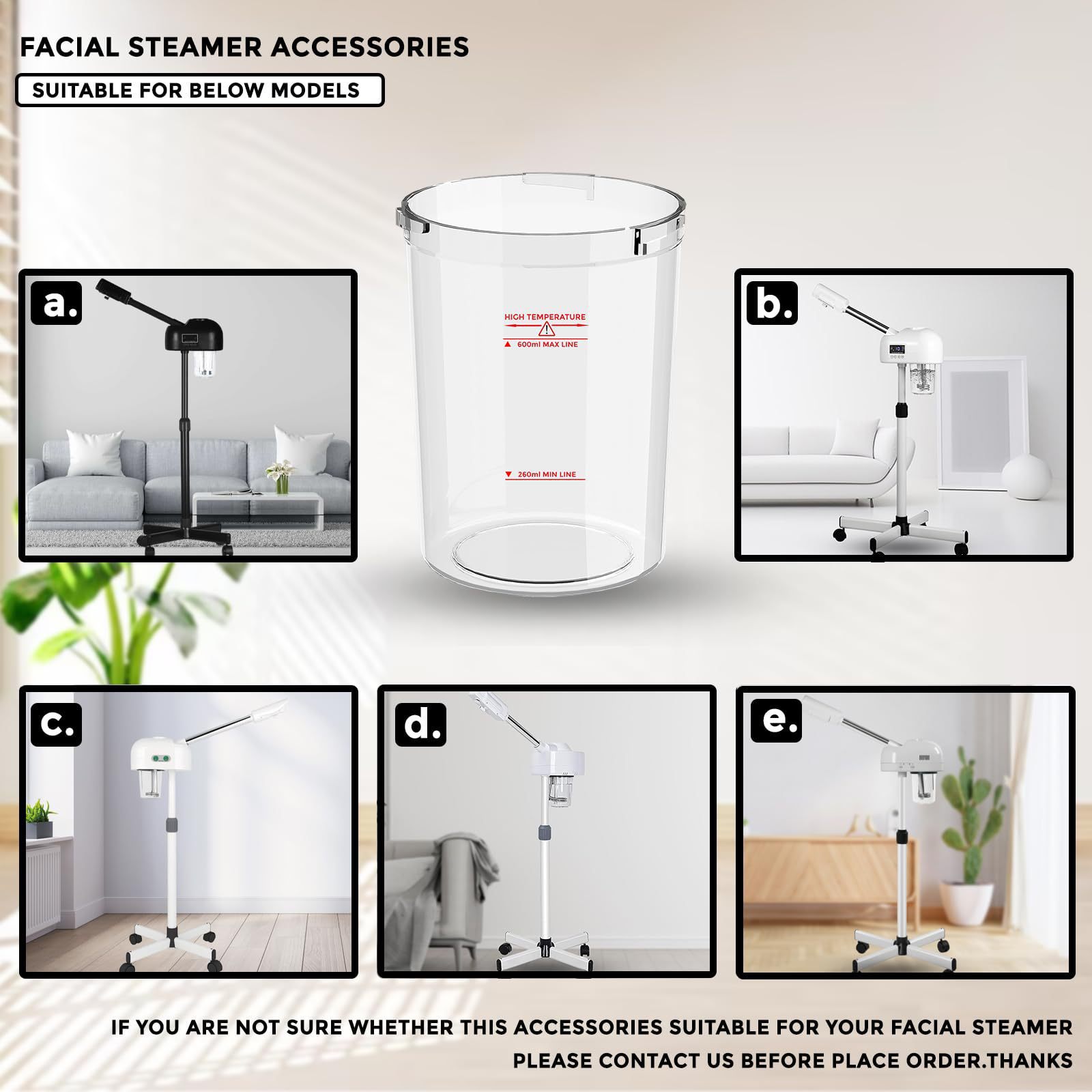 Salon Spray Machine Abs Transparent Plastic Cup Cross-Border Barber Shop Hair Salon Facial Steamer Special Accessories Factory Direct Sales