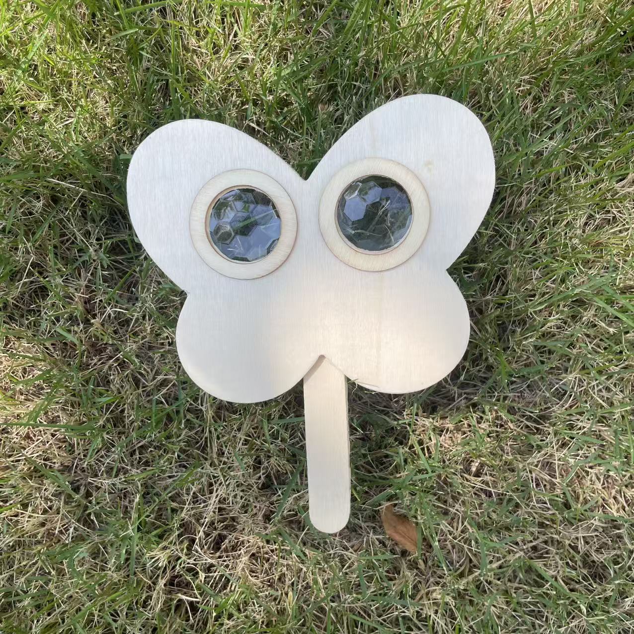 Children's Cartoon Wooden DIY Butterfly Kaleidoscope White Embryo Graffiti Clay Decoration Fun Wooden Toys Customization