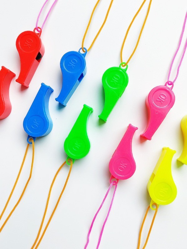 Stall toys wholesale color children's toys whistle party cheer props plastic whistle World Cup football whistle