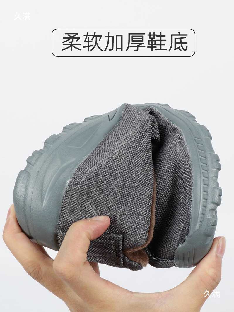 Winter Monk Shoes, Cotton Shoes for Men, Fleece-Lined and Thickeneded Monk Cotton Shoes, Woolen Flats, Boots, Monk Shoes, Women's Linen Woolen Flats