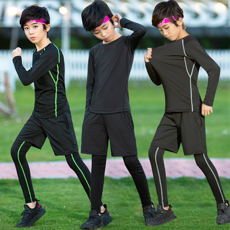 Children's tights team training clothes suit basketball football sports running bottoming high elastic breathable quick-drying clothes