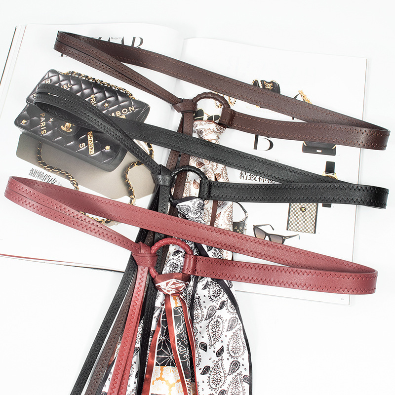 French Retro Red Silk Scarf Belt Women's Accessories Belt Hip-Hop Decoration with Jeans Skirt Belt Internet Celebrity Hot Style