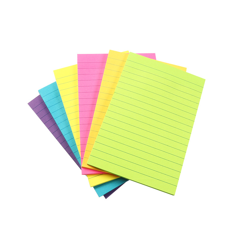 Factory direct supply creative special-shaped strong sticky sticky notes Morandi color fluorescent combination stickers color horizontal line note book