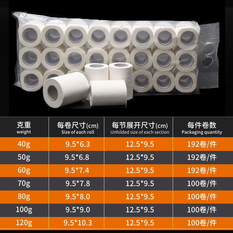 Bulk Wholesale Hotel-Specific Toilet Paper 40/50/60g for Guesthouses and In-Room Toilets