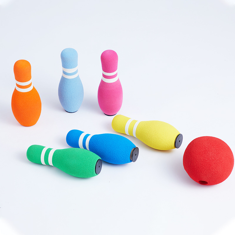 Spot Wholesale Kidsren's Bowling Colorful Nbr Environmentally Friendly Foam Ball Bottle Set Sensory Integration Interactive Bowling Toys