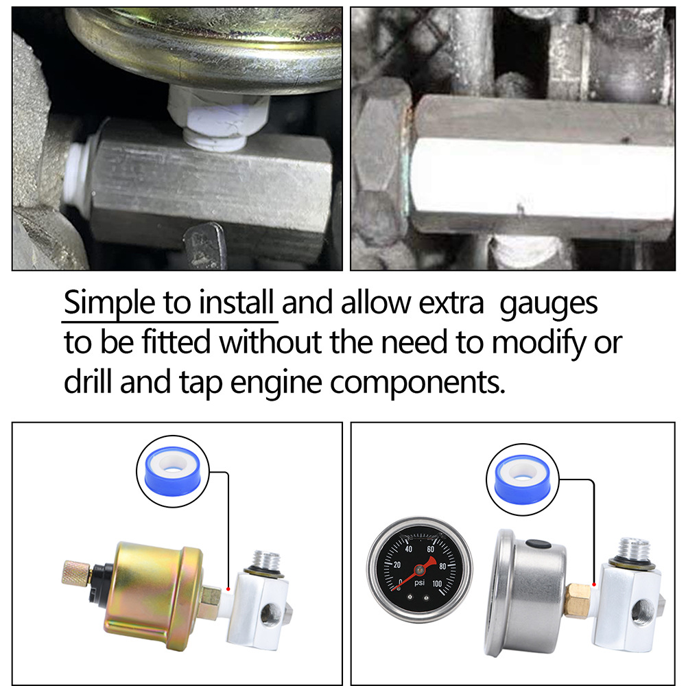 Oil PrEssurE GaugE Joint Hydraulic Joint Aluminum Alloy Quick ConnEctor SuitablE for Bmw 3 SEriEs E30 E36