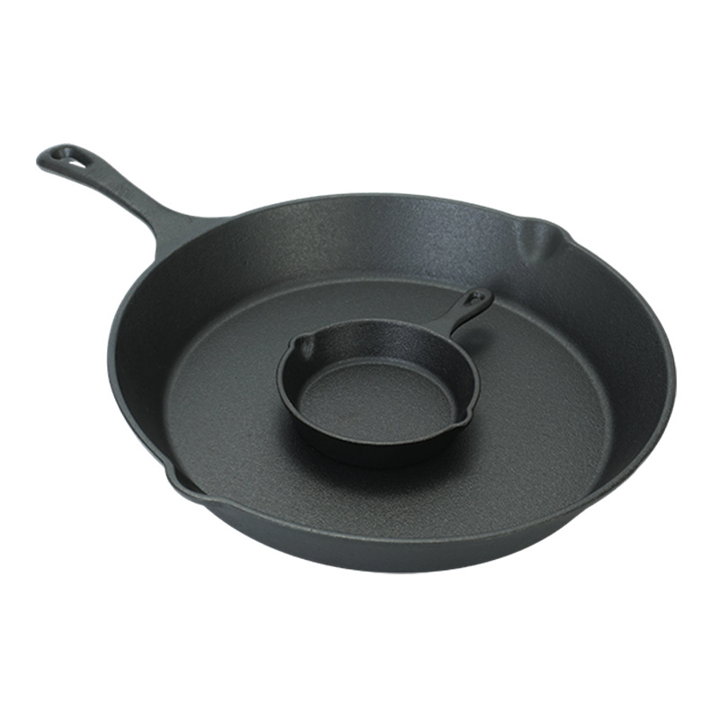 Cross-Border Uncoated Cast Iron Frying Pan Small Frying Pan Household Frying Pan Old-Fashioned Iron Pan Kitchenware Set Oil Splashing Pan