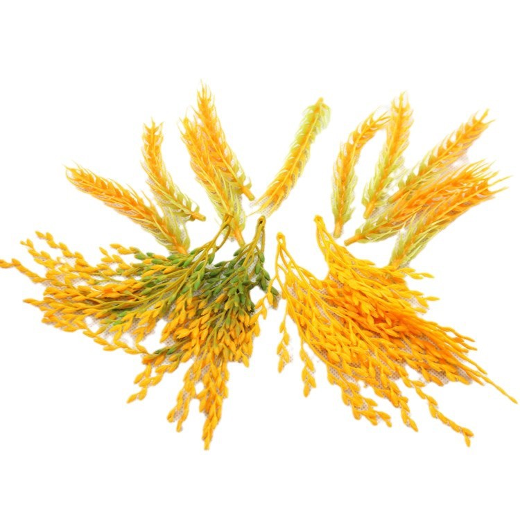 Simulation wheat panicle rice plastic rice plant model psychological sand table rice field grain crop garden decoration accessories