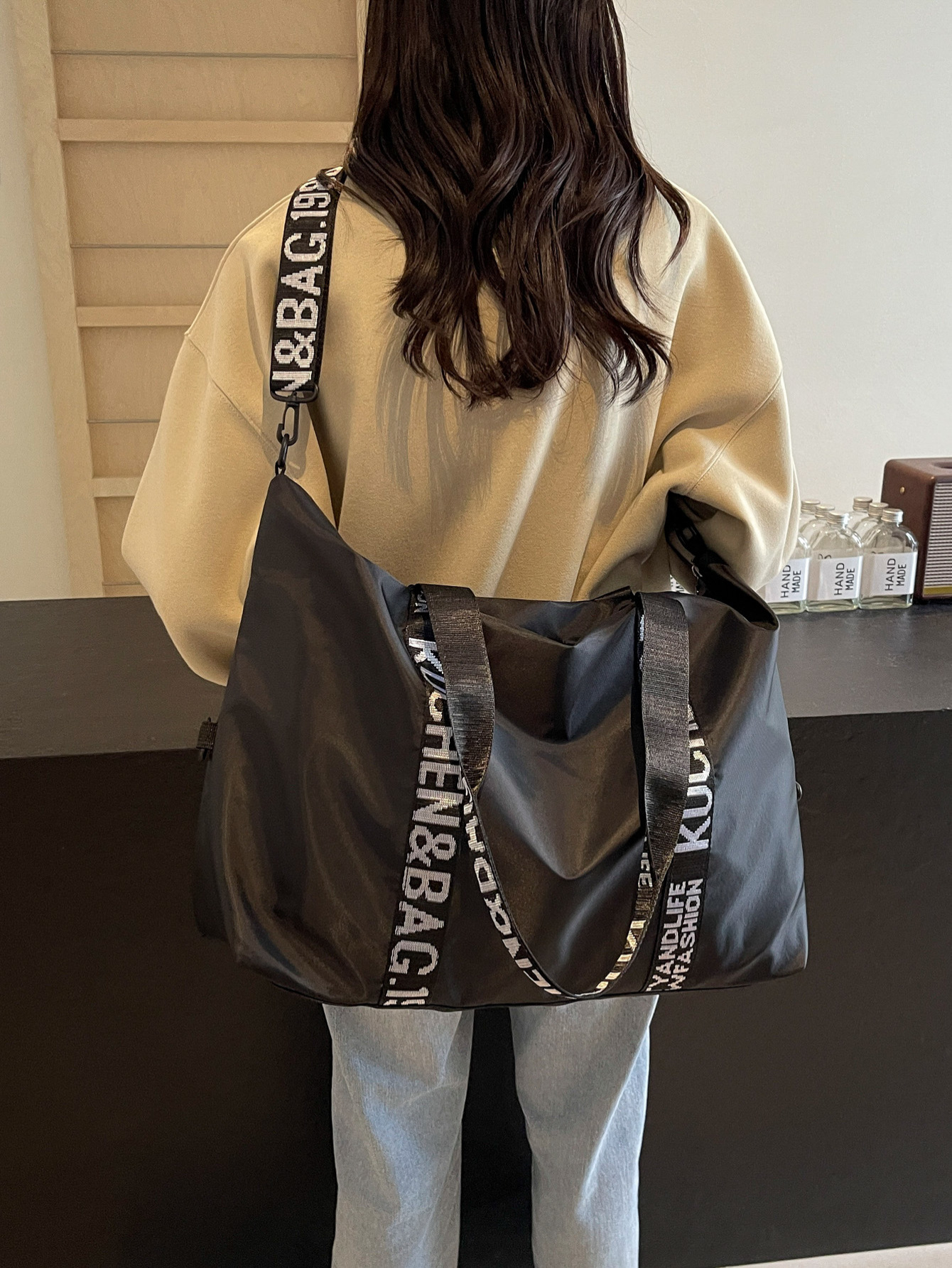 Cross-Border New Style Simple Casual Fashion Shoulder Bag for Women Korean Style Large Capacity Diagonal Mommy Dual-Use Travel Bag for Women