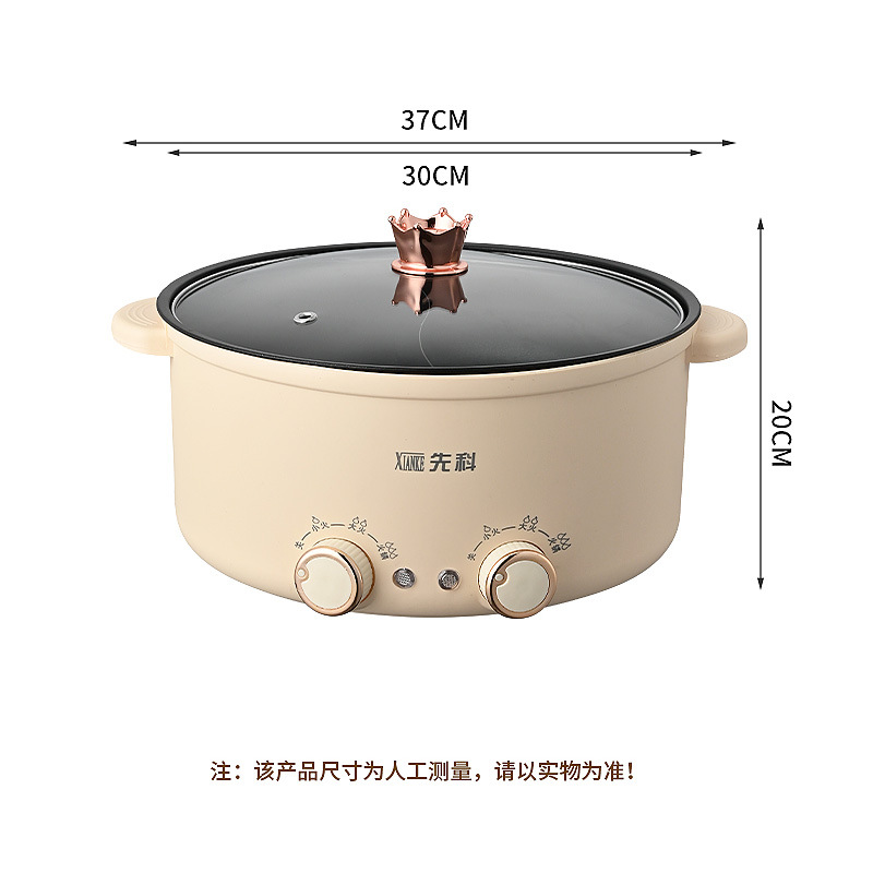 Yuedisi Direct Supply Xianke Multifunctional Electric Pot Dormitory Large Capacity Electric Hot Pot Mandarin Duck Double Control Electric Pot Cross Border