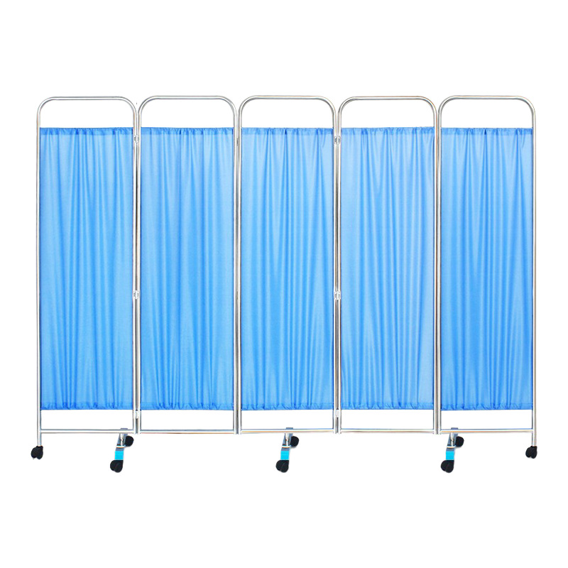 Mobile Blue Stainless Steel Screen for Hospitals, Clinics, Beauty Salons, Nursing Homes, Partitions, Mobile Folding Screens