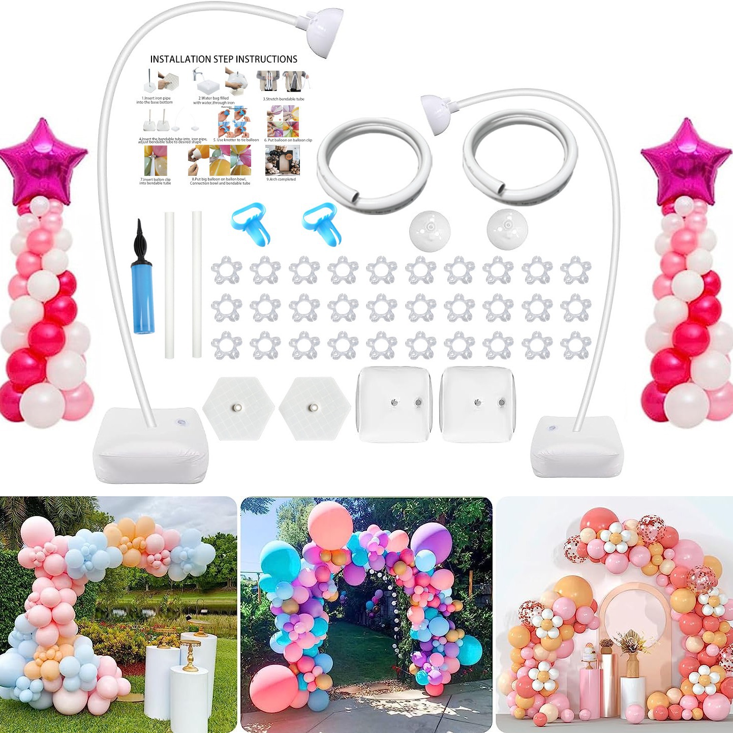 2.5m balloon arch bracket suit free bending modeling balloon column birthday party wedding decoration arch