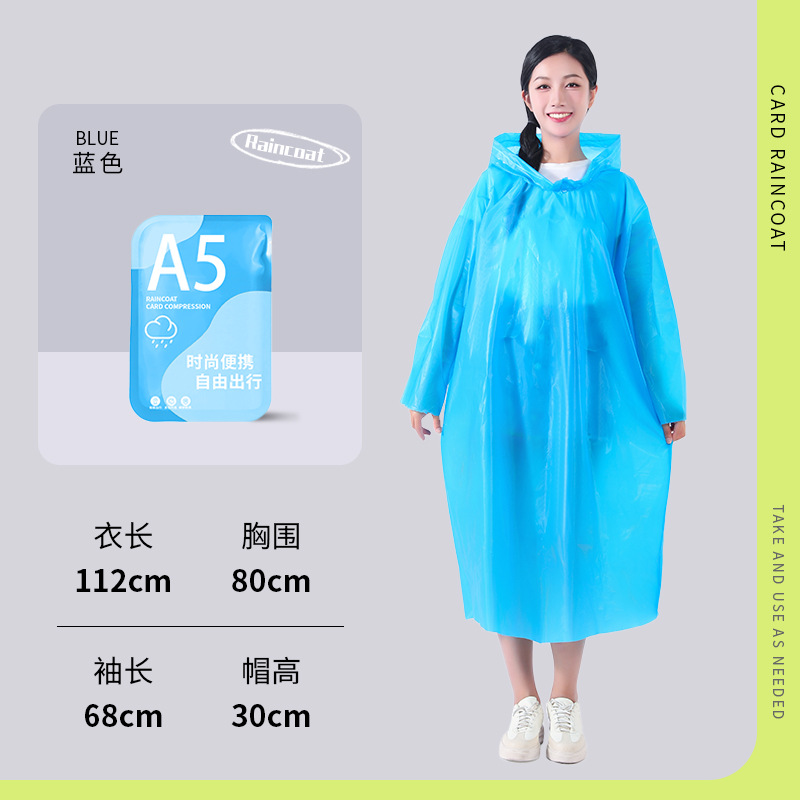 Disposable Card Raincoat Thickened Long Travel Scenic Drifting Full Body Rainstorm Protection One-piece Poncho Portable Compression