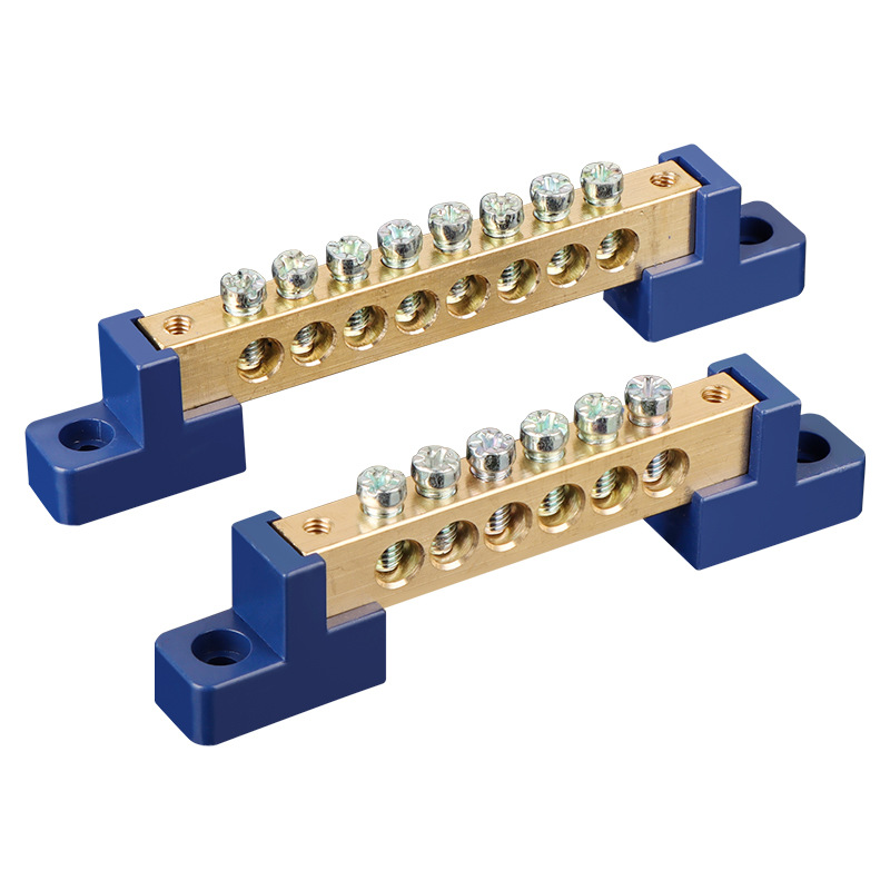 Neutral Wire Terminal Block Copper Terminal Strip Grounding Neutral Strip Distribution Box Cabinet Wire Combiner Industrial Grade