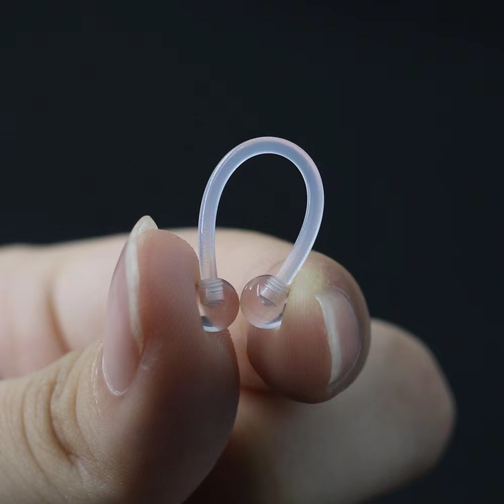 Transparent Tongue Nail Invisible European and American Acrylic Invisible Soft Rod Ball Nose Nail Eyebrow Nail Piercing Jewelry for Piercing Holes