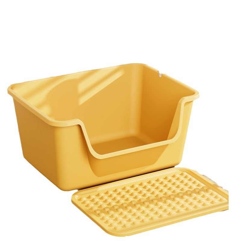 Cat Litter Box Extra Large Open Splash-Proof Cat Toilet Extra Large Cat Litter Box Semi-Enclosed Pet Supplies