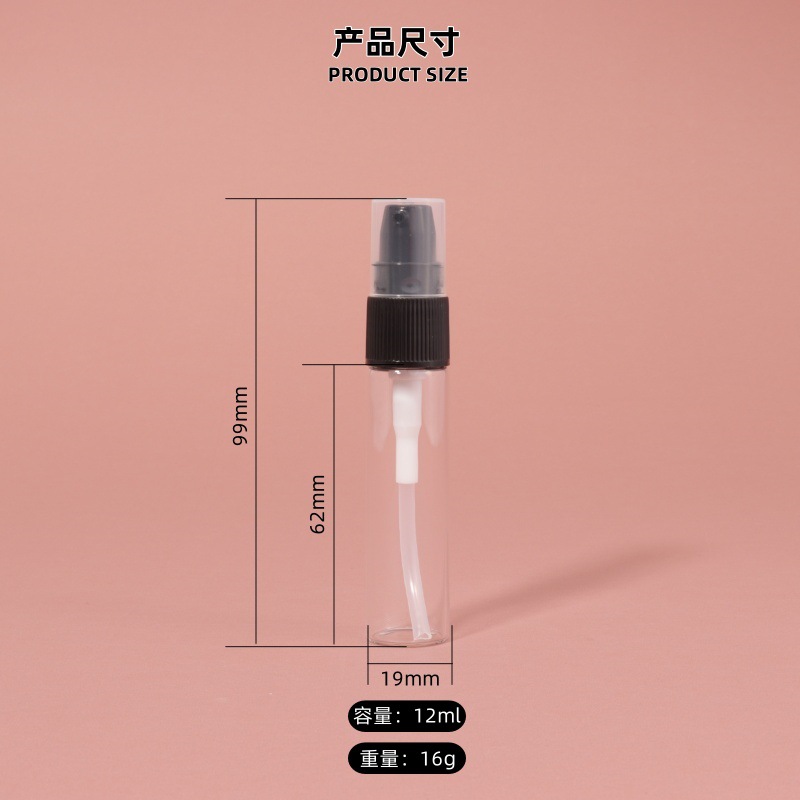 Dual-Purpose Travel Size 10ml Press Roller Ball Bottle, Tube Lotion 15ml Mini Transparent Glass Bottle Customization