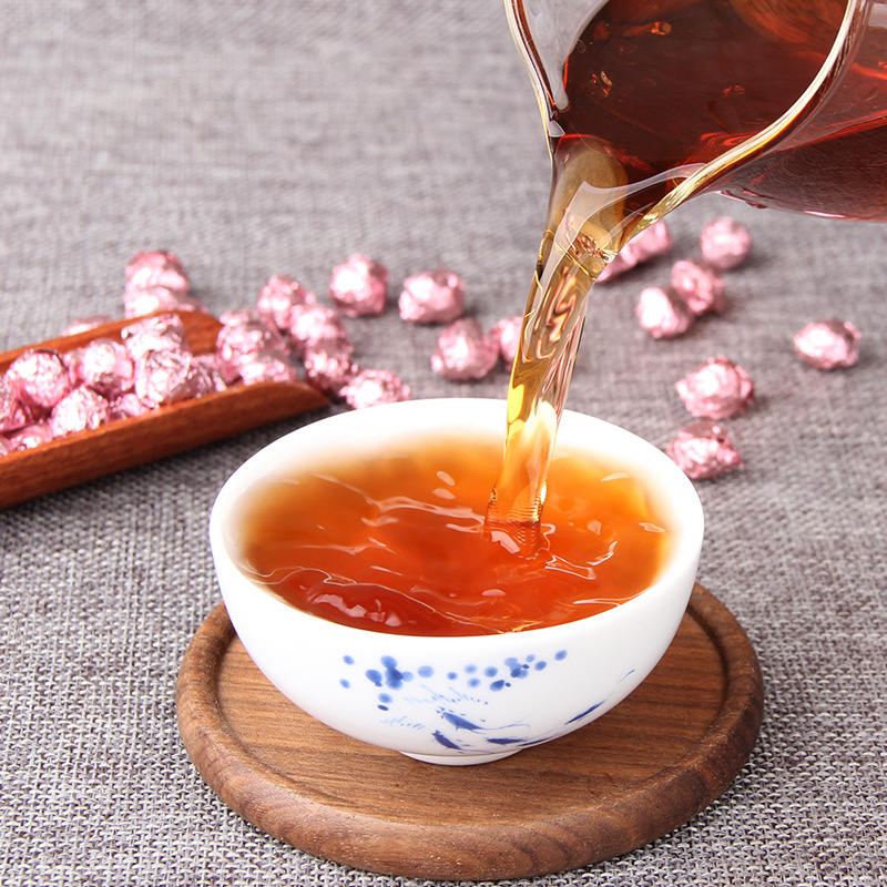 Pu'Er Tea Ripe Tea Paste Yunnan Freeze-Dried Ink Red Rose Pu'Er Tea Paste Cold Brew Instant Tea 500g No-Wash Tea Wholesale