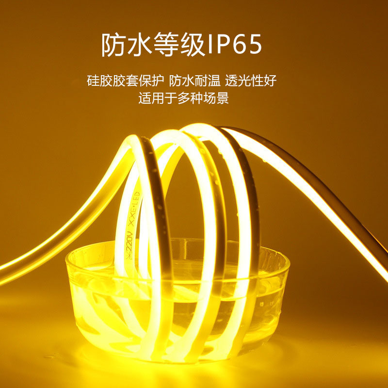 Led Light Strip 220V High Voltage Flexible Silicone High Brightness Colorful Outdoor Waterproof Decorative Atmosphere Modeling Advertising Sign