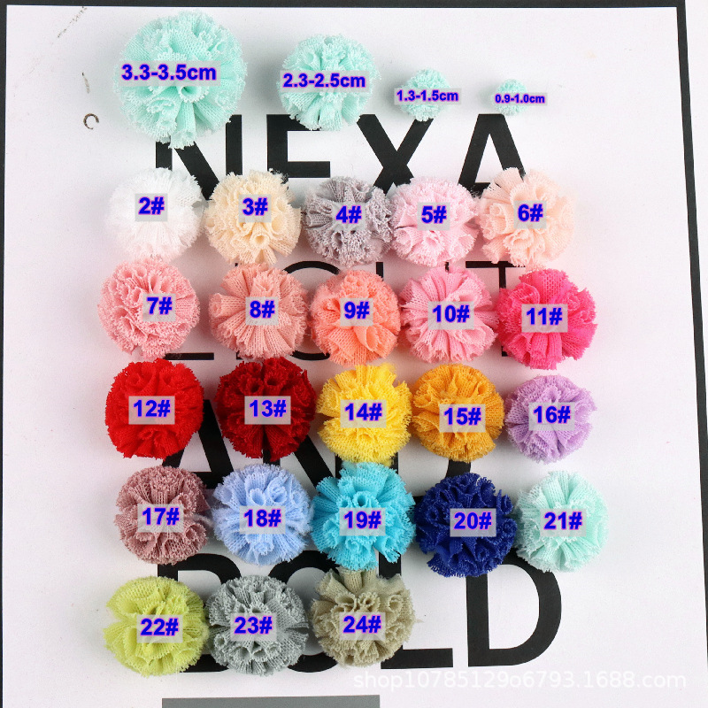 In stock 1.5/2.5/3.5 Korean elastic mesh ball DIY lace fur ball jewelry headdress accessories