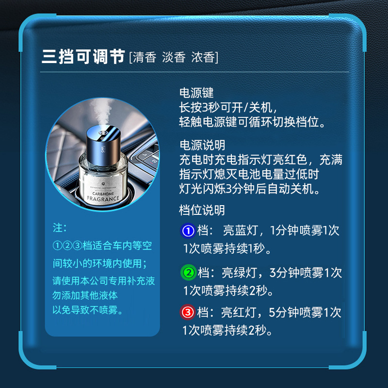 Car aromatherapy machine high-end Lasting Light fragrance Intelligent spray car humidifier advanced car fragrance machine