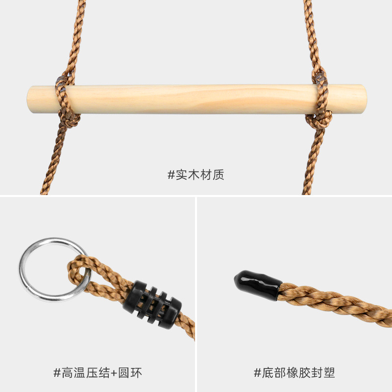 Custom Amazon Explosion Models Indoor Outdoor Sports Facilities Wooden Swing Balance Children's Climbing Frame Climbing Ladder