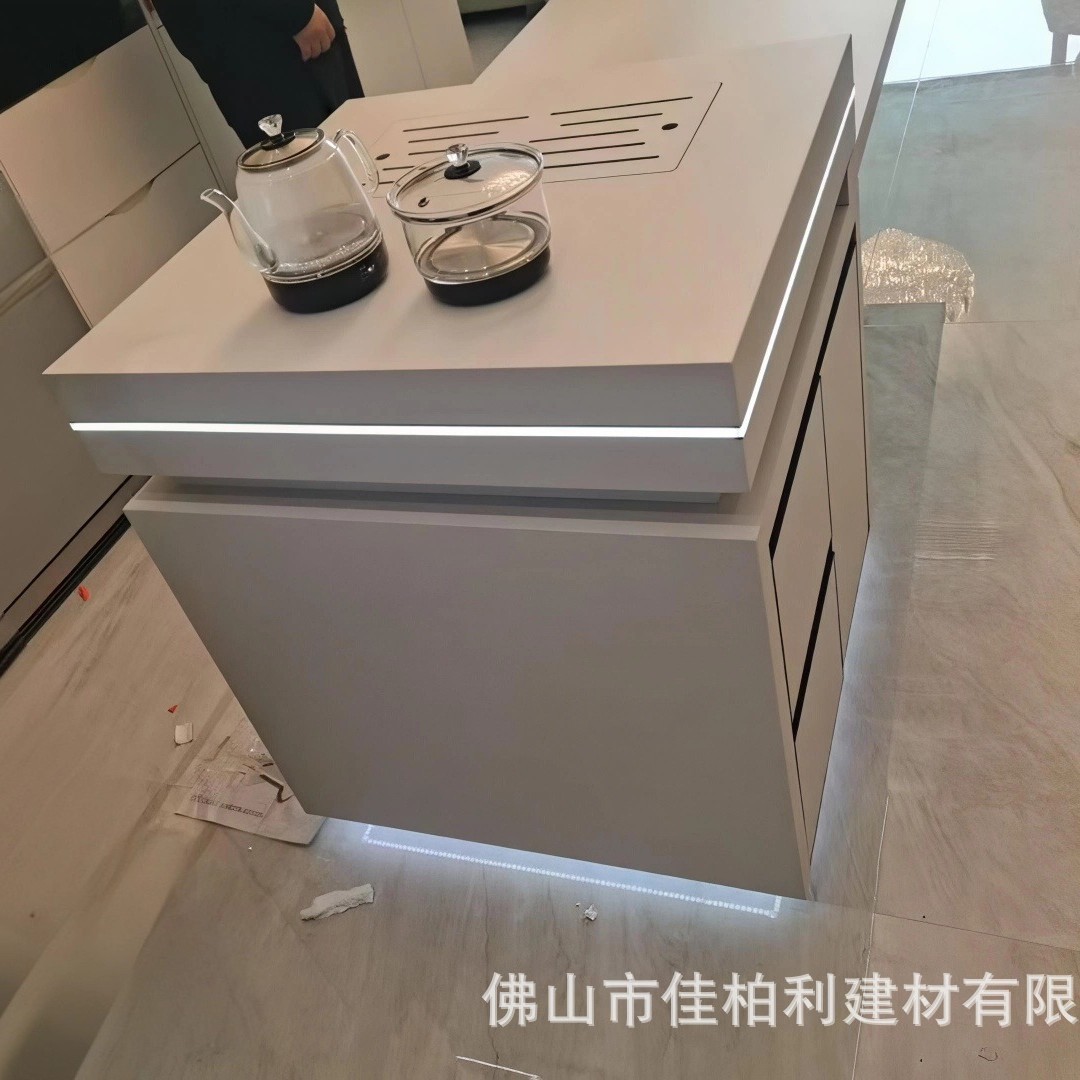 Modern Light Luxury Slate Island Tea Table Integrated Dining Table Multi-Functional Retractable Smart Island Table Hot Bending Processing