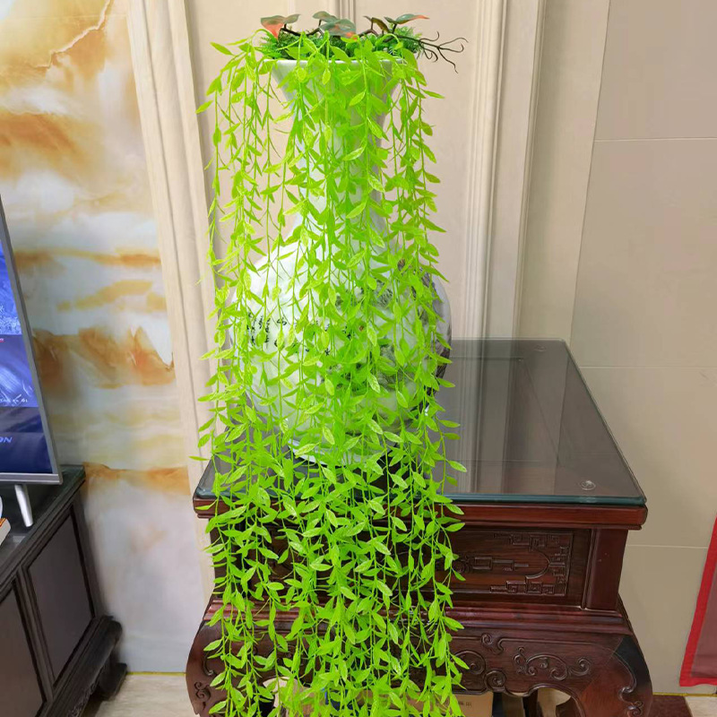 Jianglong Rattan Simulation Wicker Rattan Wall-hanging Weeping Willow Yugali Simulation Willow Fake Green Plant Wedding Wall